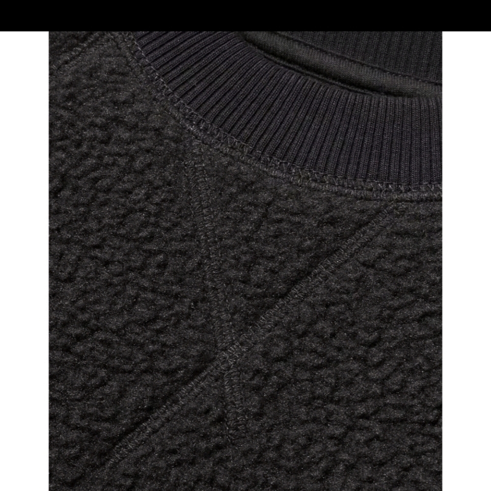 E Everlane The Renew Fleece Raglan Sweatshirt S Black Women Crew Neck Minimalist - Picture 3 of 9